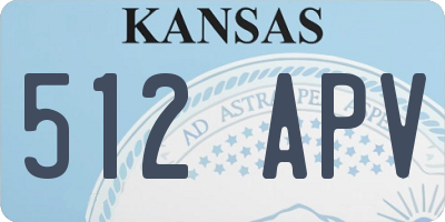 KS license plate 512APV