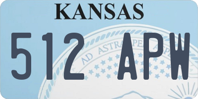 KS license plate 512APW