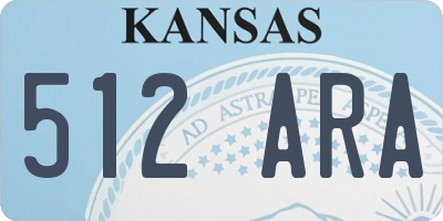 KS license plate 512ARA