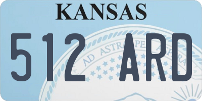 KS license plate 512ARD