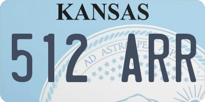 KS license plate 512ARR