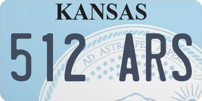 KS license plate 512ARS
