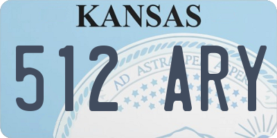 KS license plate 512ARY