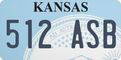 KS license plate 512ASB