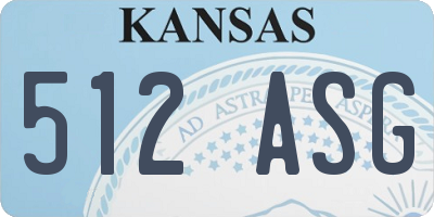 KS license plate 512ASG