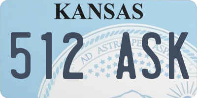KS license plate 512ASK