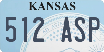 KS license plate 512ASP