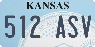 KS license plate 512ASV