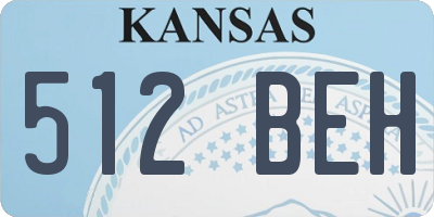 KS license plate 512BEH