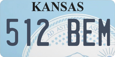 KS license plate 512BEM