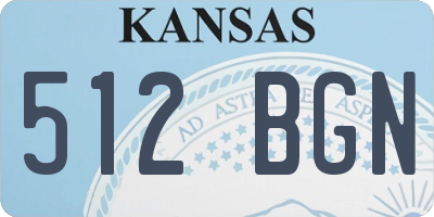 KS license plate 512BGN