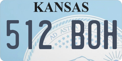KS license plate 512BOH