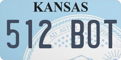 KS license plate 512BOT
