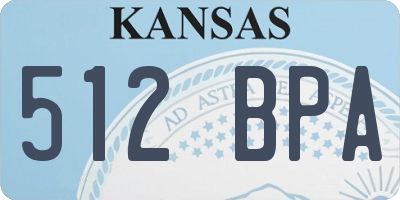 KS license plate 512BPA