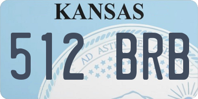 KS license plate 512BRB