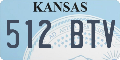 KS license plate 512BTV