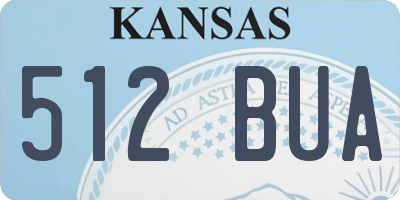 KS license plate 512BUA