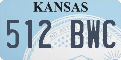KS license plate 512BWC
