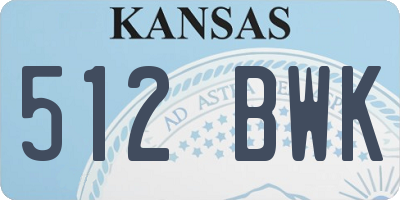 KS license plate 512BWK