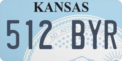 KS license plate 512BYR