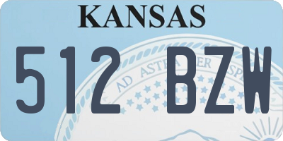 KS license plate 512BZW
