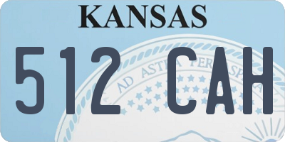 KS license plate 512CAH
