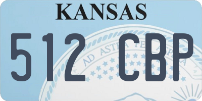 KS license plate 512CBP
