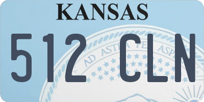 KS license plate 512CLN