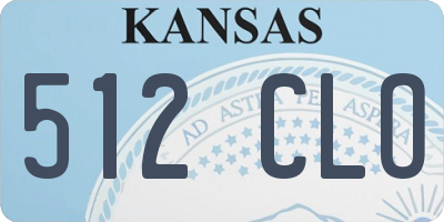 KS license plate 512CLO