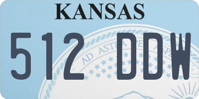 KS license plate 512DDW