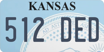 KS license plate 512DED