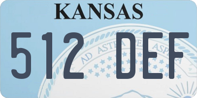 KS license plate 512DEF