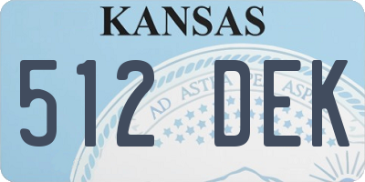 KS license plate 512DEK