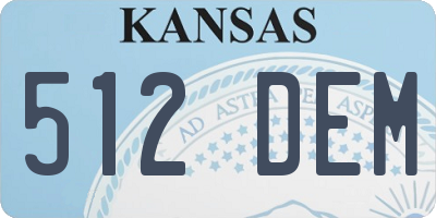 KS license plate 512DEM
