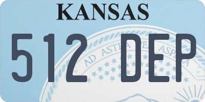 KS license plate 512DEP