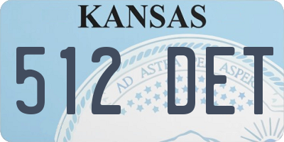 KS license plate 512DET