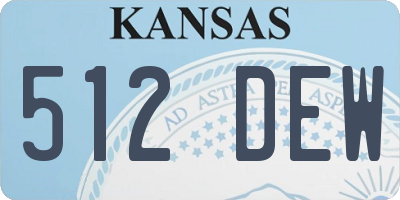 KS license plate 512DEW