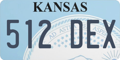 KS license plate 512DEX