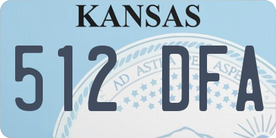 KS license plate 512DFA