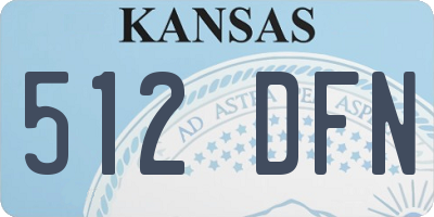 KS license plate 512DFN