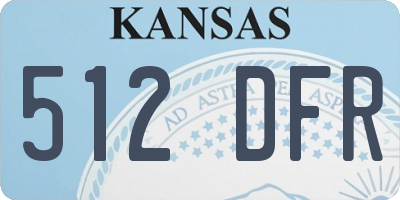 KS license plate 512DFR