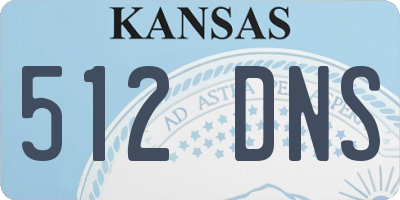 KS license plate 512DNS