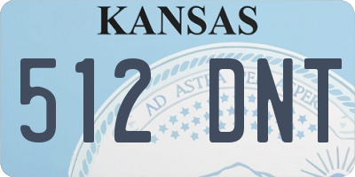 KS license plate 512DNT