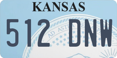 KS license plate 512DNW