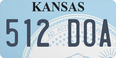 KS license plate 512DOA