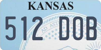 KS license plate 512DOB