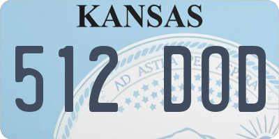 KS license plate 512DOD