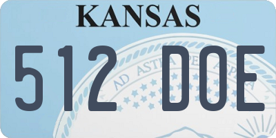 KS license plate 512DOE