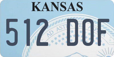 KS license plate 512DOF