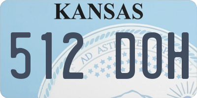 KS license plate 512DOH